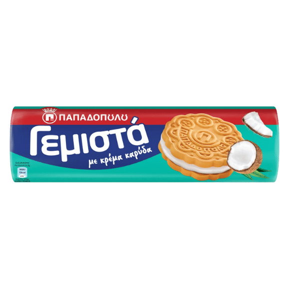 Doppelkekse Kokos (200g) Papadopoulou von Papadopoulos bei Araxxon  - Hochwertiges griechisches Produkt.   Doppelkekse Kokos (200g) Papadopoulou από Papadopoulos στο Araxxon  - Αυθεντικό ελληνικό προϊόν.